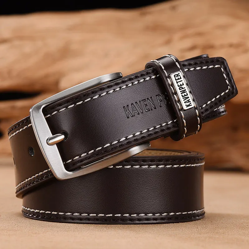 Fashion Classic Men's Leather Belt Simple Business Menswear Decoration Cow Leather Belt Designer Luxury Brand