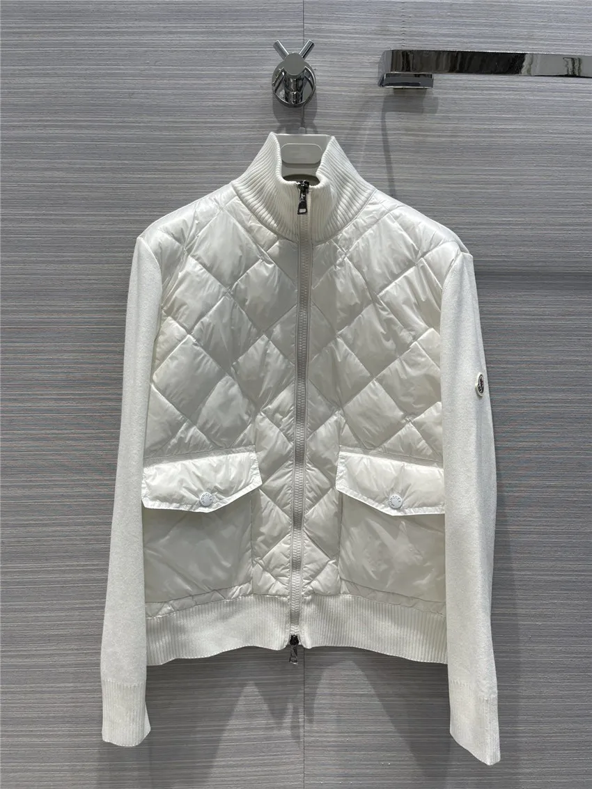 

Top Quality Jacket for Women Wool Patchwork 90% White Duck Down Coats Short Jacket