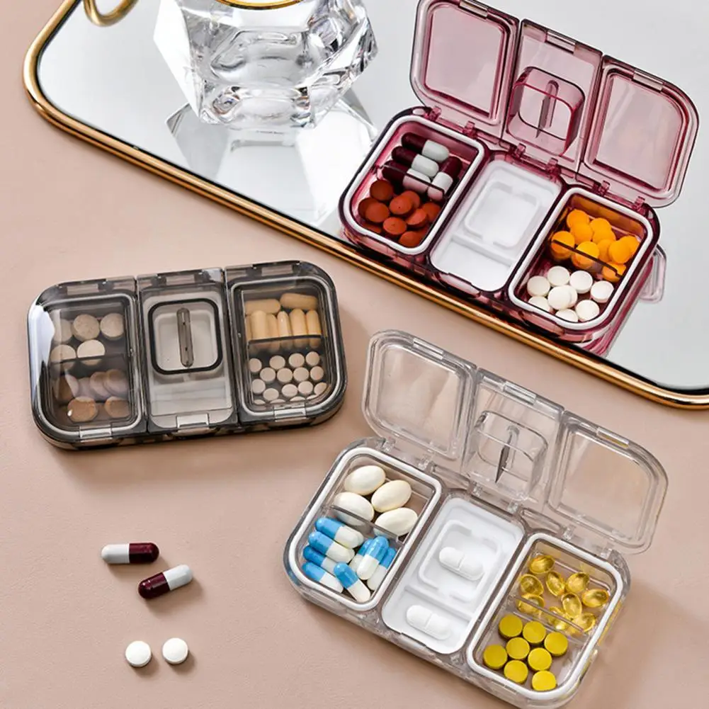 

Pill Box Space Saving with Cutter PC Vitamin Holder Pill Organizer for Dorm