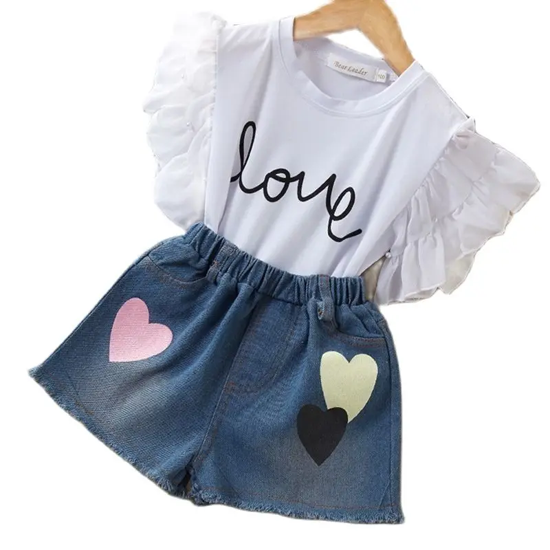 

Girls Summer Clothing Sets Baby Kids Casual Cartoon Floral Print T-shirt Shorts 2Pcs Children Clothes Outfits 3-7 Years