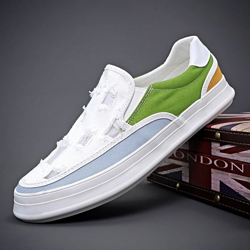 

Breathable Men's Canvas Casual Sneakers Brand New Mixed Colors Designer Loafers Spring Autumn Soft Sole Vulcanize Cool Shoes