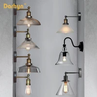 vintage metal glass wall lamps led wall lights for home living room decoration bedroom light fixtures retro industrial luminaire