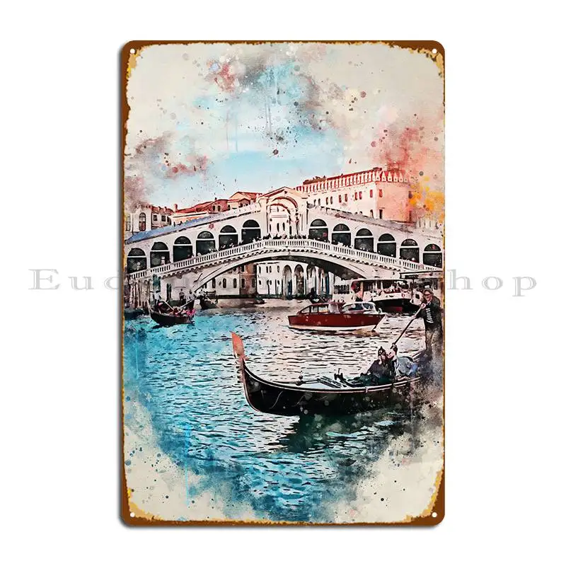 

Венеция, акварельный металлический знак, картина, кинотеатр, дизайнерский клуб, оловянный знак, постер