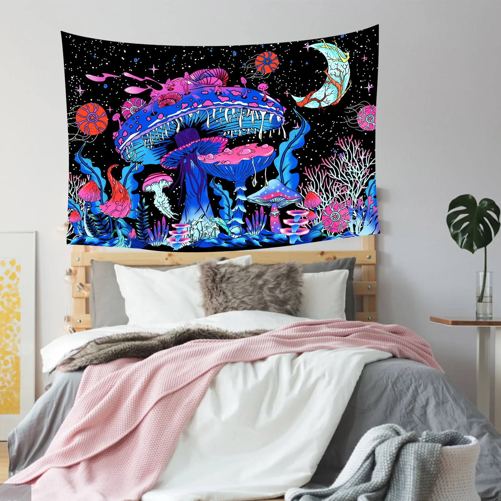 

Psychedelic Abstract Mushroom Tapestry Wall Hangings Blanket Curtain Witchcraft Tapestries for Home Living Room Bedroom Decor