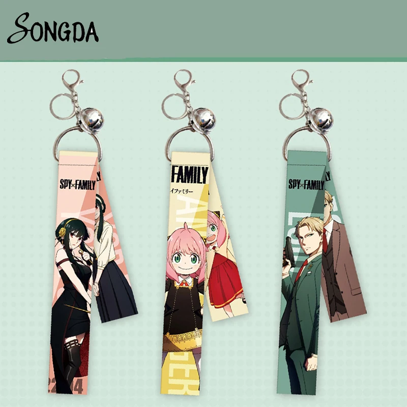 

Anime SPY X FAMILY Bells Ribbon Lanyards Holder Cartoon Loid Forger Anya Yor Cosplay Rope Keychains Strap Keyrings Jewelry Gifts