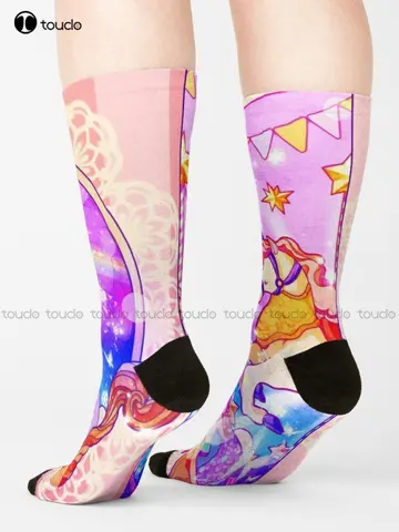 Носки с единорогом для вечерние, сутуживаемые носки для женщин, индивидуальные носки унисекс на заказ для взрослых и подростков, Молодежные носки с цифровой печатью 360 °