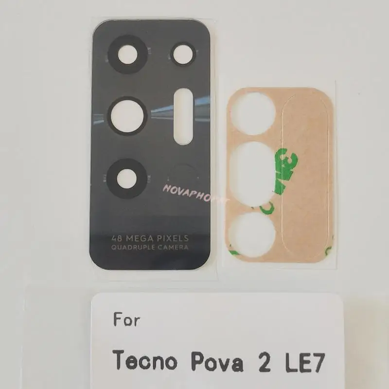 Фото Стеклянный объектив задней камеры с Ahesive для Tecno Spark 5 6 Go Air Pro KE5 KD6 KD7 KE6 KE7 Pova 2 LD7 LE7 Power 4 LC7, 1 шт. №3