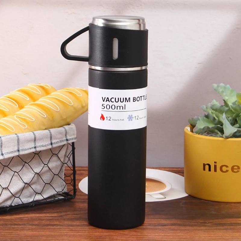 

500 мл стеклянная колба, Герметичная Бутылка-неваляшка для улицы, езды на велосипеде, кемпинга, офиса, автомобиля, с ручкой, термос, посуда для напитков