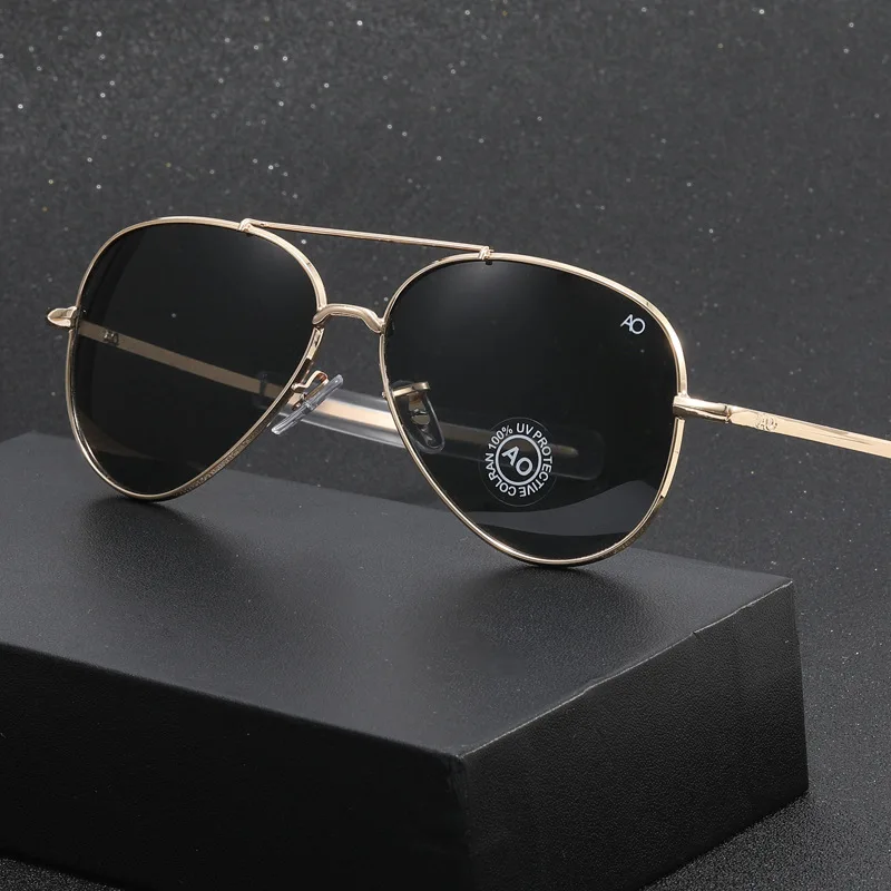 

ao brand Aviation sunglasses women men luxury designer Double Bridge oval driving glasses vintag pilot oculos de sol uv400