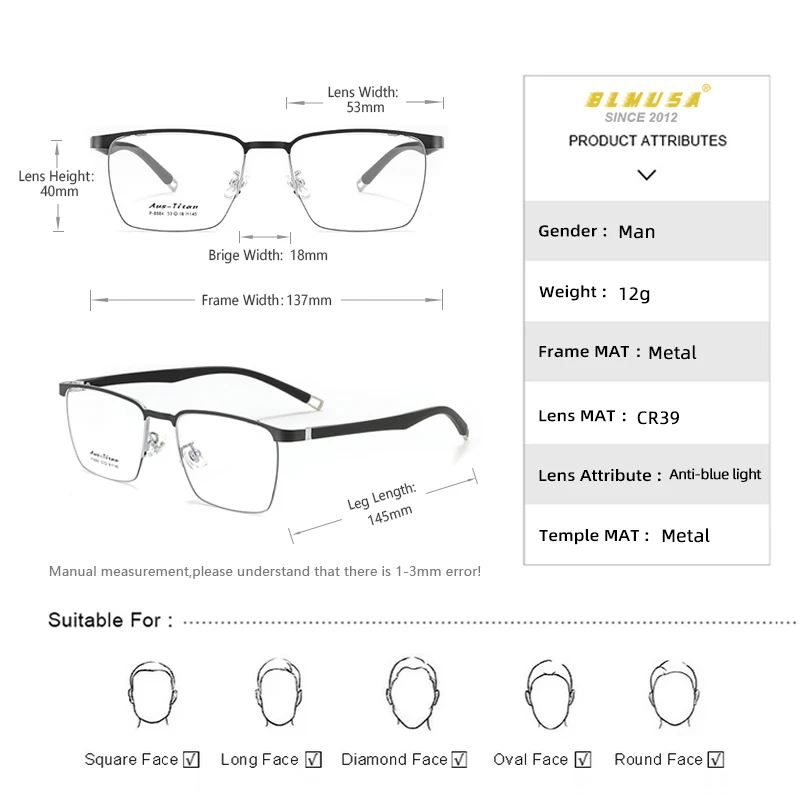 Новые полуочки BLMUSA в деловом стиле прогрессивные очки для чтения с защитой от