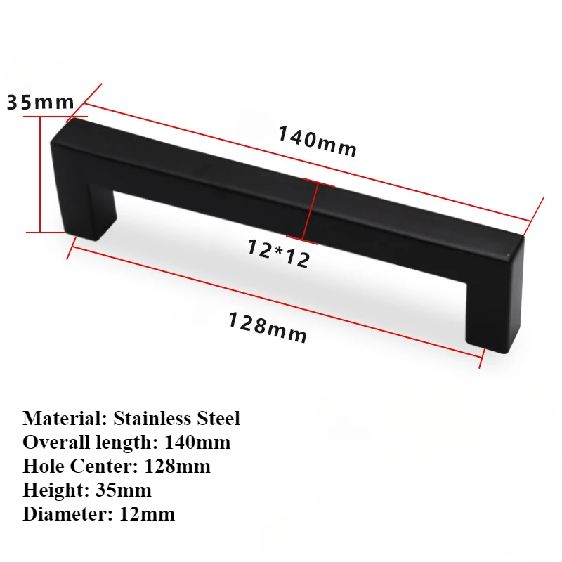 

Ручки для шкафов MARUAT черные из нержавеющей стали
