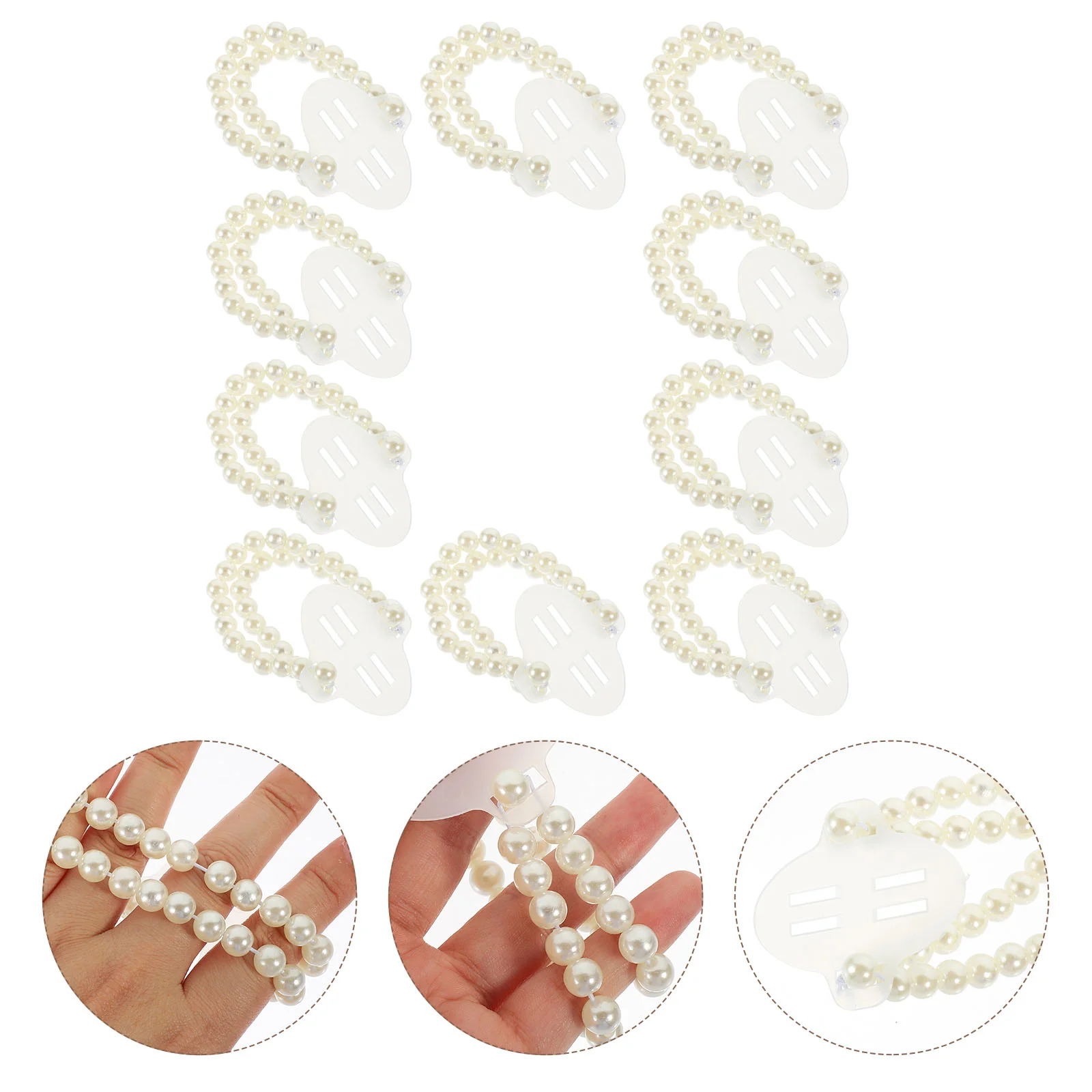 

10pcs DIY Pearl Wrist Bands Pearl Wrist Corsage Bands DIY Pearl Wrist Flower DIY Bride Wristband Garment DIY Accessory for Party