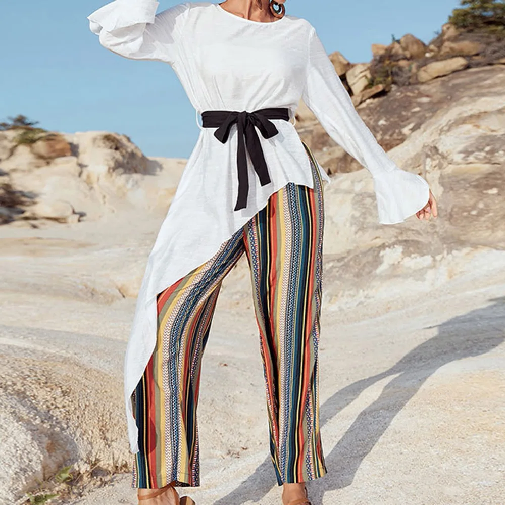 

Женская футболка с длинным рукавом, повседневный модный Асимметричный пуловер, однотонная облегающая Лоскутная футболка с круглым вырезом...