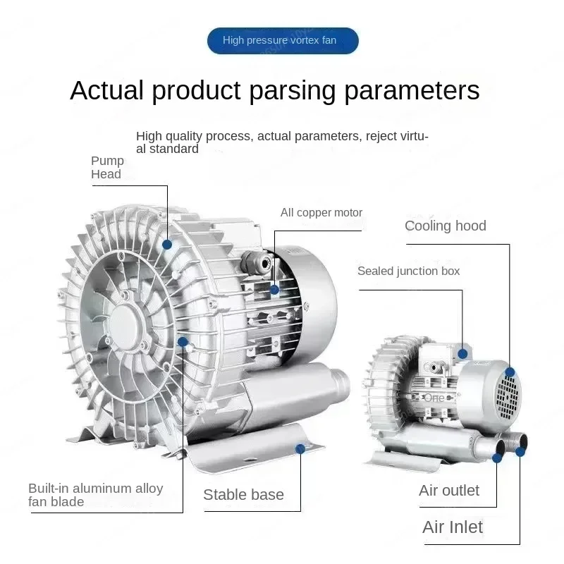 Осевой вихревой вентилятор кислородный бустерный насос бесшумный высокого