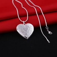 925 stamp silver luxury brand design photo frame necklace snake chain for woman fashion wedding engagement jewelry