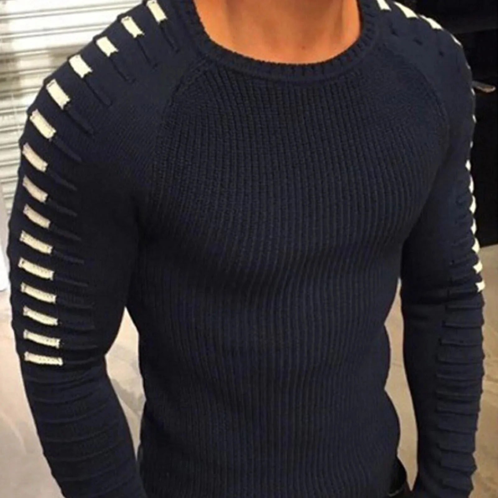 

Size S-3XL Men Autumn Winter Solid Color Long Sleeve Warm Knitted Pullover Sweater Men's Knitted Sweaters Pullover Men Knitwear
