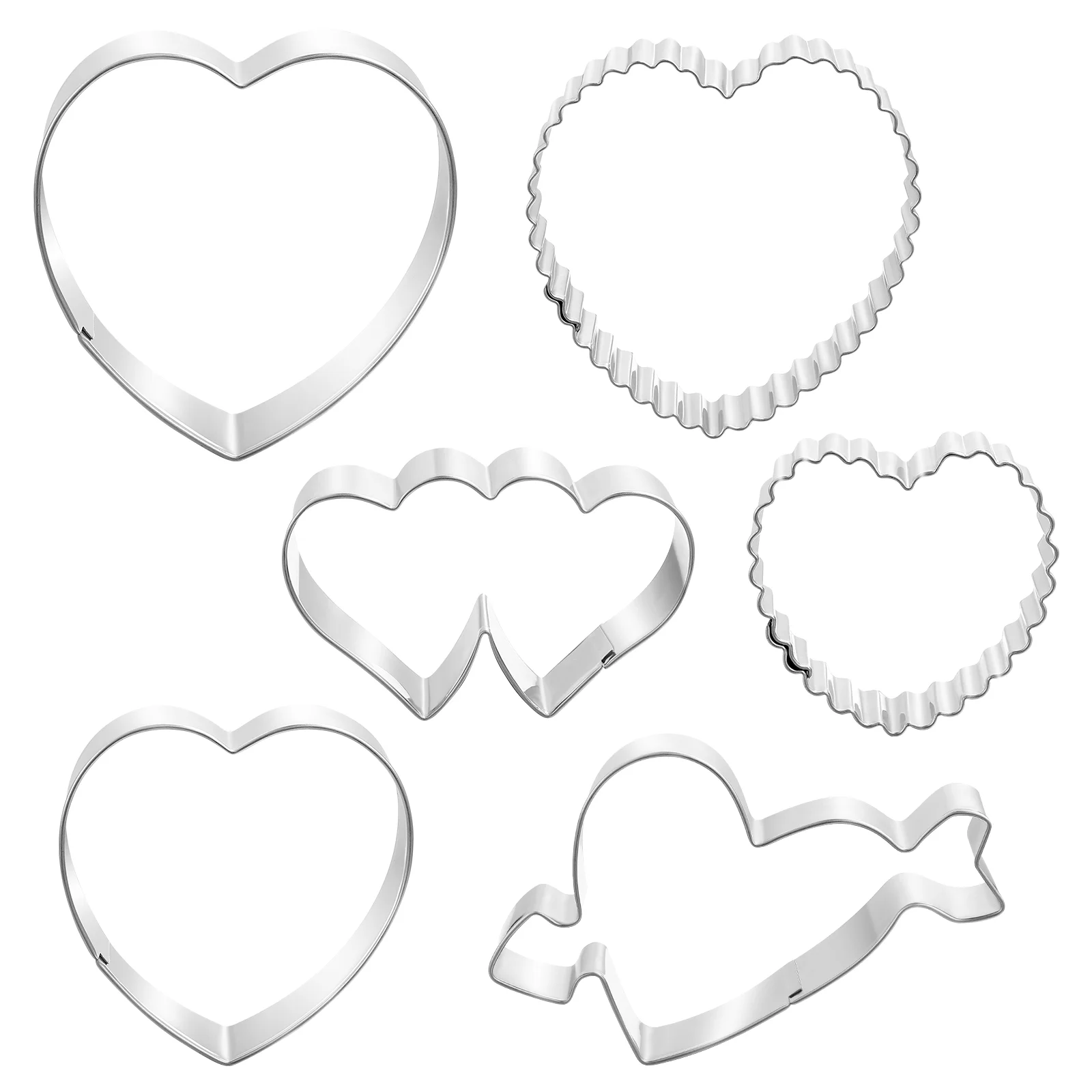 

6pcs Heart Cookie Stainless Steel Cookie Christmas Holiday Birthday Wedding Cookie Mold