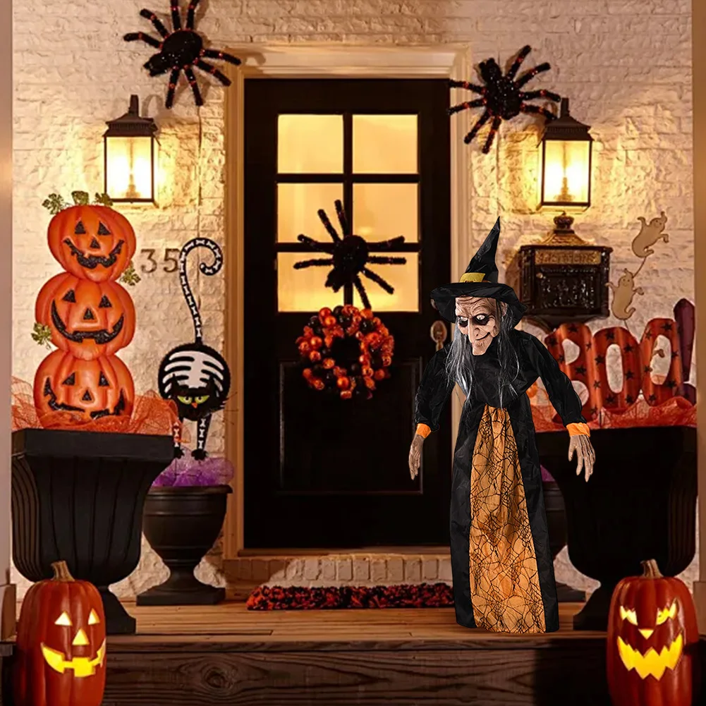 Хэллоуин подвесное украшение ведьмы со звуком и действий голосовое управление