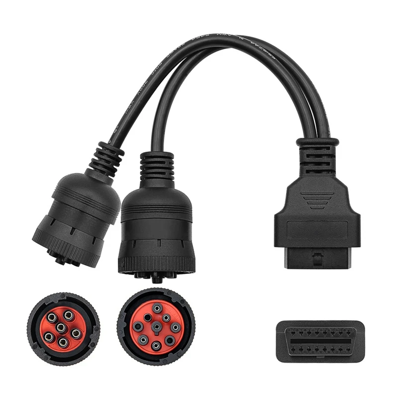 Y-образный кабель OBD OBD2 16-контактный гнездовой к J1708 6-контактный/J1939 9-контактный