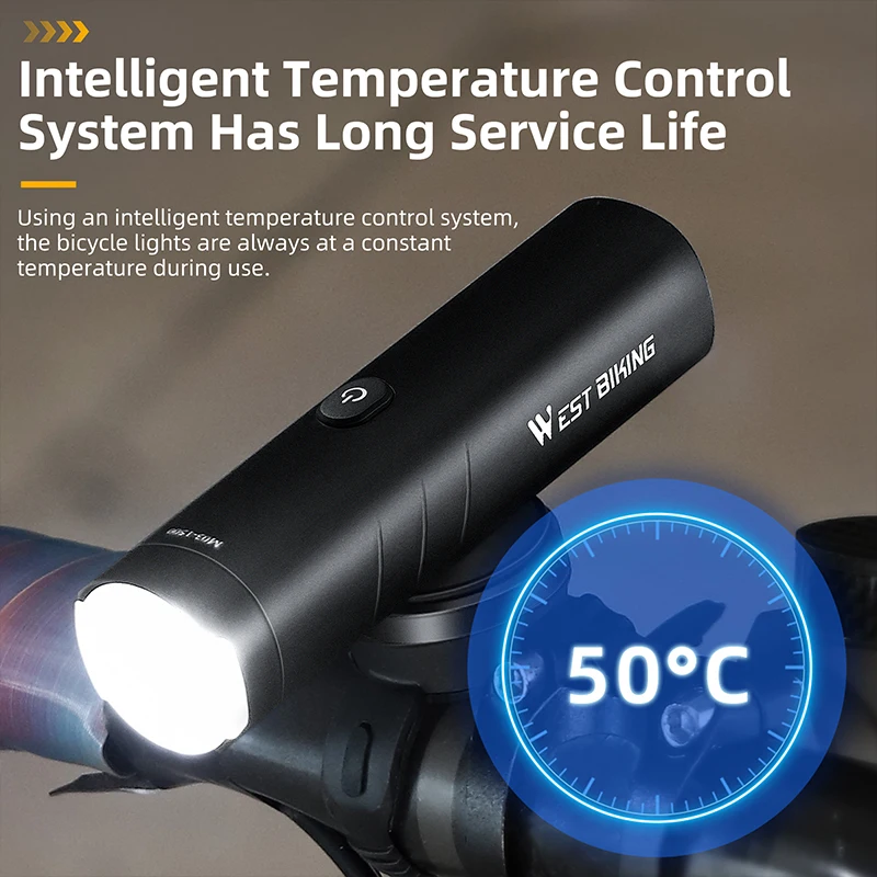 Велосипедные фары WEST BIKING 600/1200/1500 люмен вращающаяся линза IP66 водонепроницаемая
