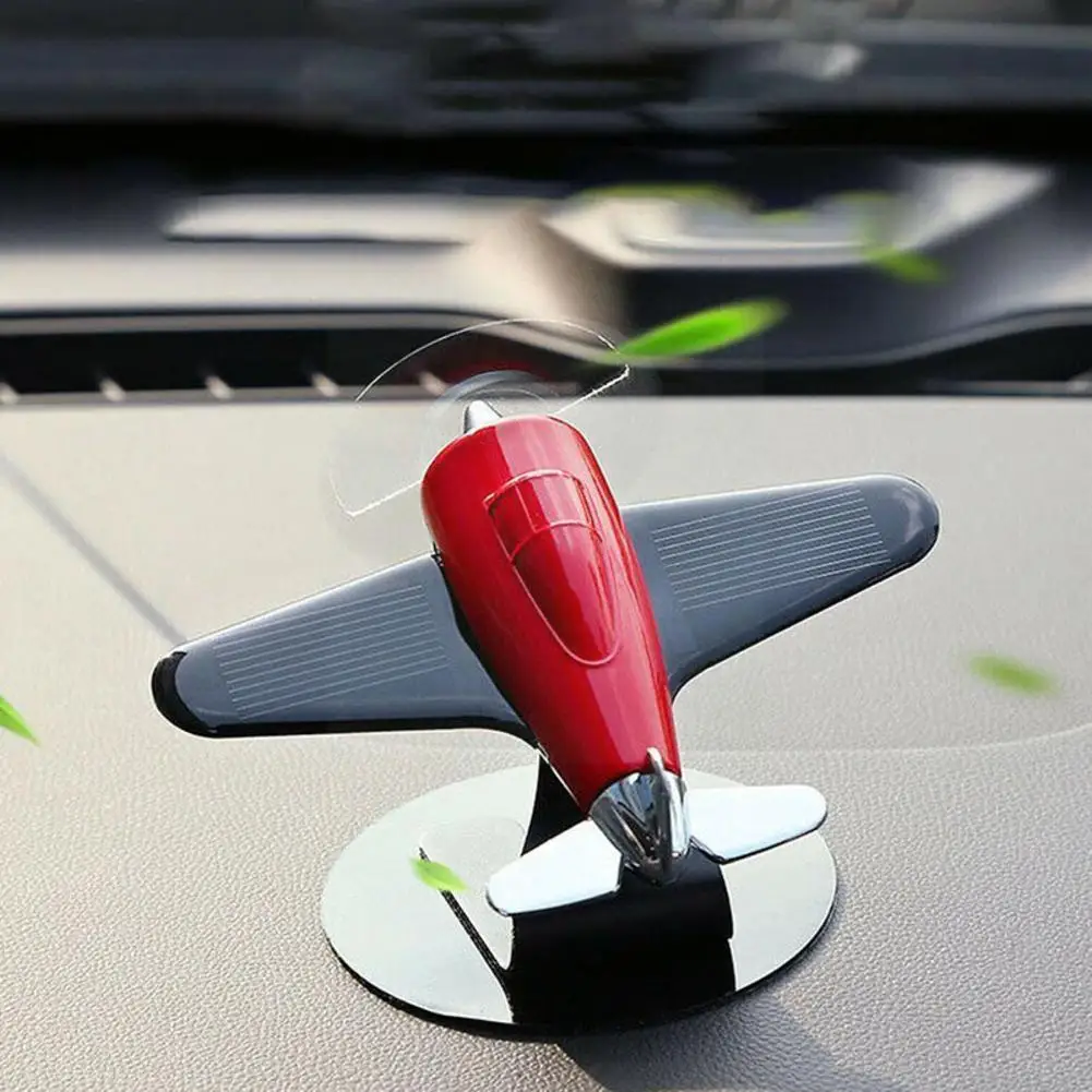 Mini Car Air Freshener Solar Panel Airplane Model With Aroma Car Diffuser Perfume Ornament Accessories Decor Auto