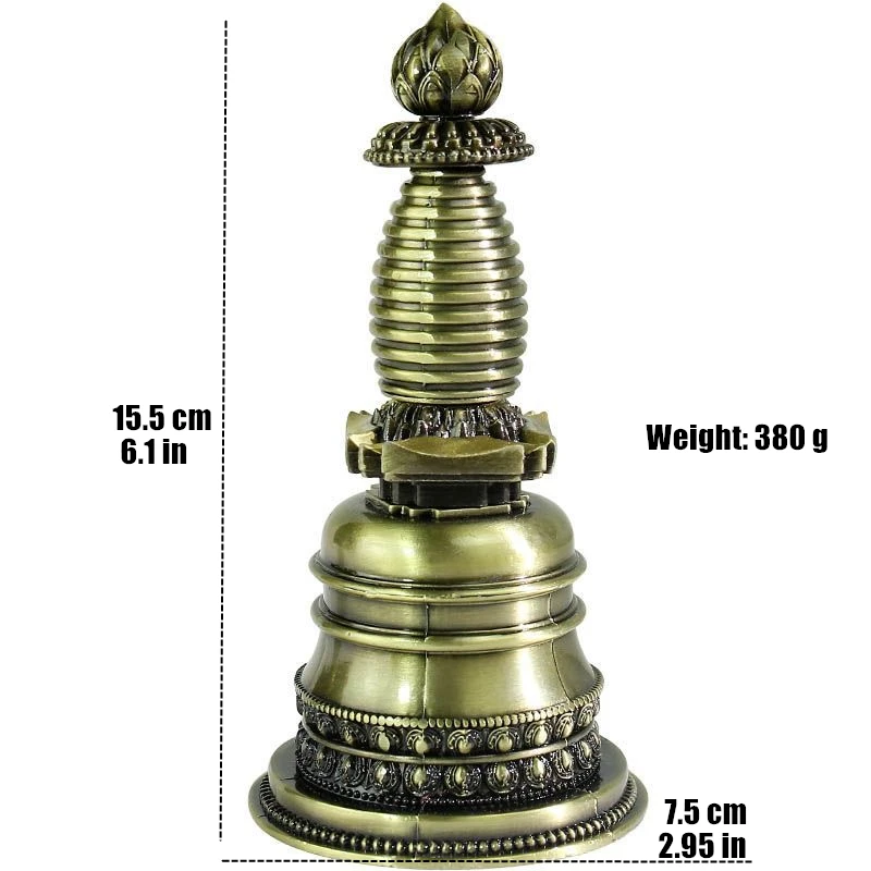 

Бронзовая тантрическая ступа 15 см