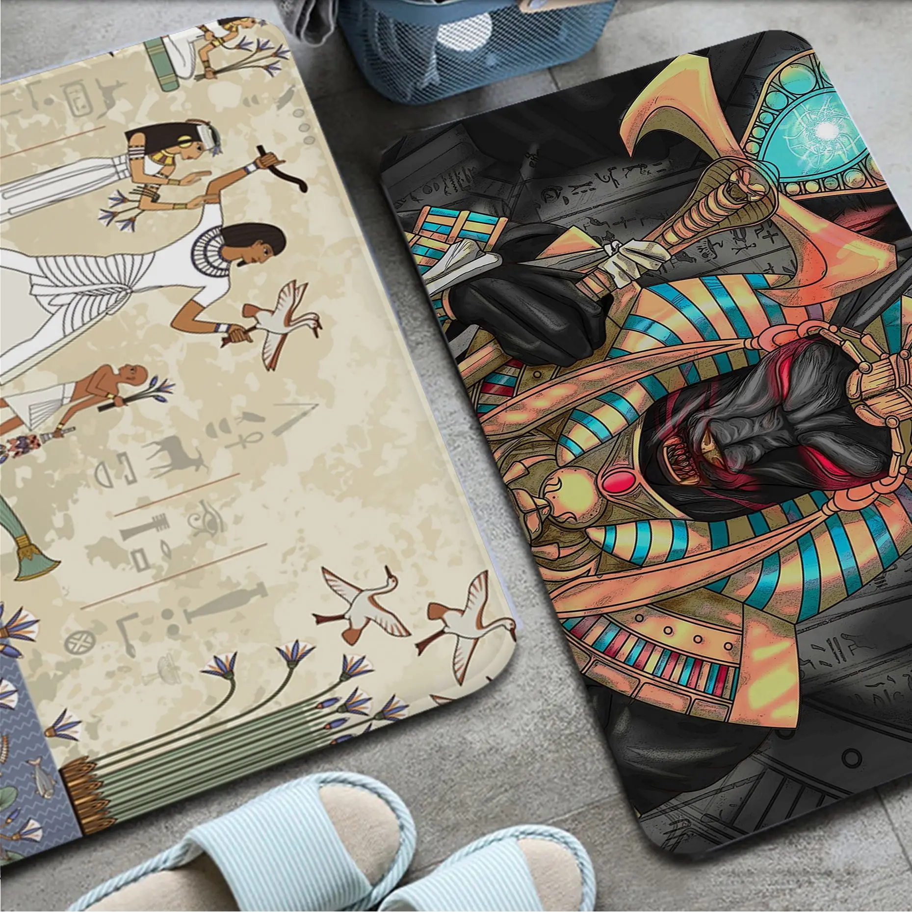 

Golden Ancient Egypt Kitchen Mat Washable Non-Slip Living Room Sofa Chairs Area Mat Kitchen Bedside Mats