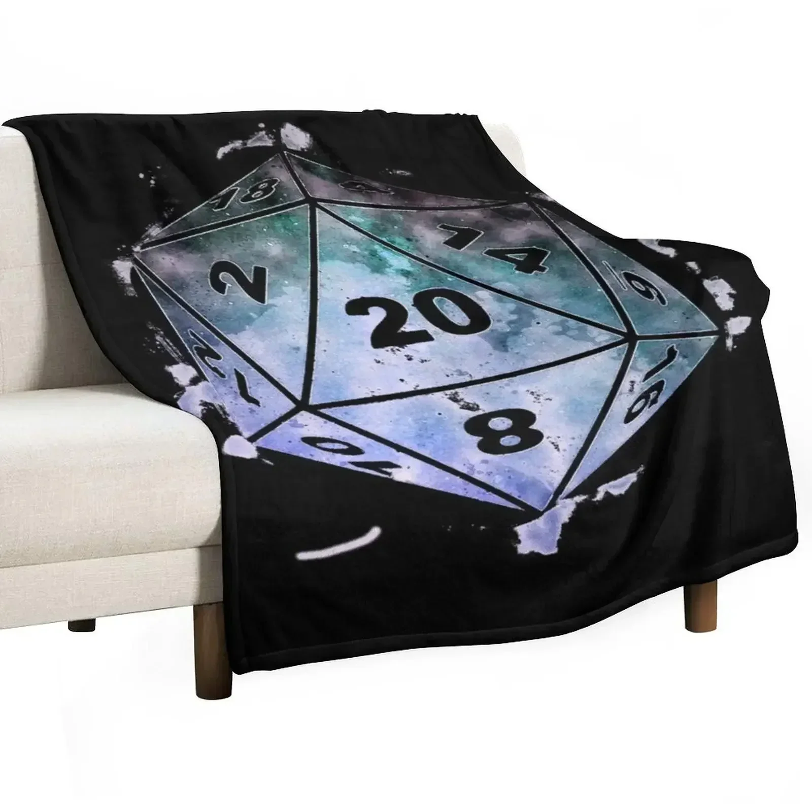 Galaxy Watercolor Dice D20 Critical Roll Плед Свободная кровать Модные одеяла