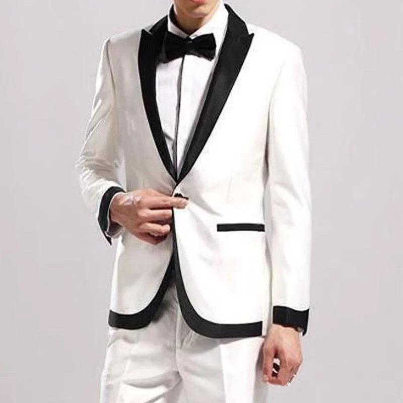 

2023 White Mans Suits For Wedding Custome Made Suit Formal Blazer Business Suit Party Suit Dinner Suit 2Piece Suit(Jacket+Pants)
