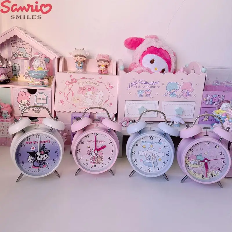 Hello Kitty Clock Digital Alarm Sanrio Anime Melody Cinnamoroll Kuromi Kawaii Desktop Alarm Clock Home Decor Gifts Children Toy
