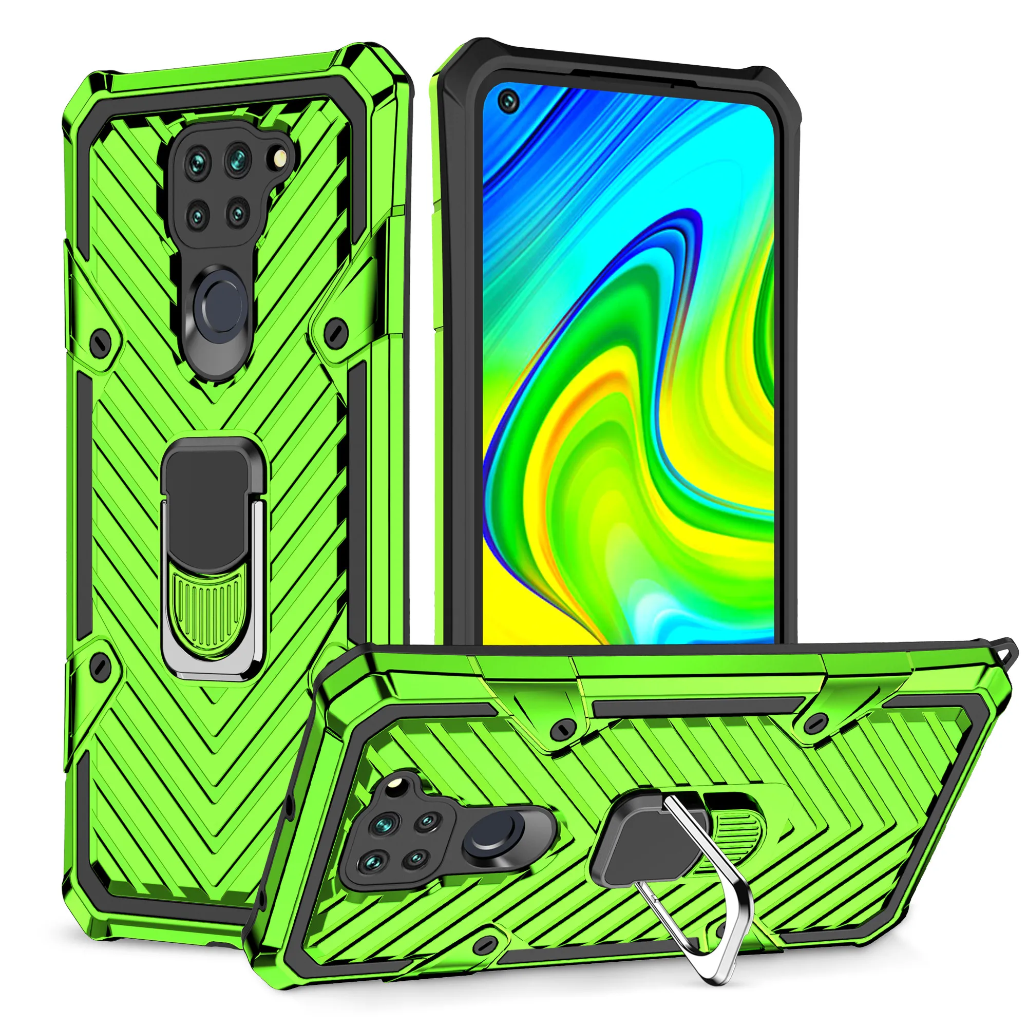 

Shockproof Armor Magnetic Ring Case For Redmi note8 8pro note9 4G 9s 9pro 9promax note10 10s Kickstand Stand Holder Back Cover