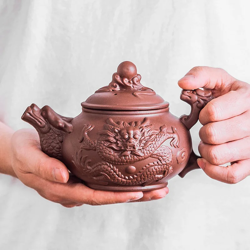 

Teapot Commercial Tea Set Ceramic Tea Cup Household Set Yixing Purple Clay Kettle Drinking Kettle Bubble Camellia Teapot