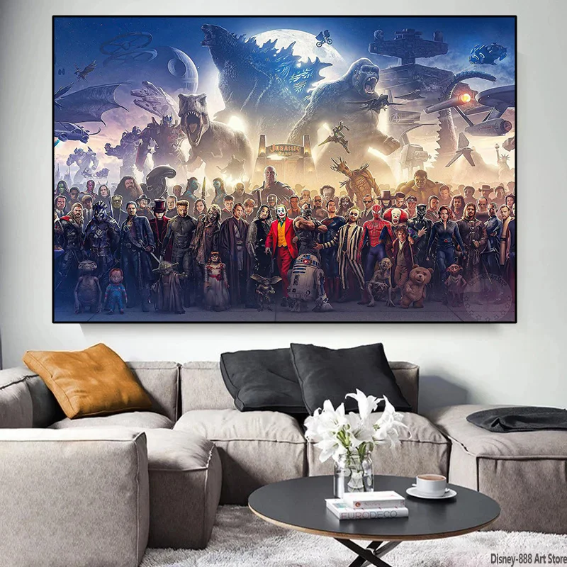 Постер с героями аниме Marvel Звездные войны Мстители супергерои Настенный декор