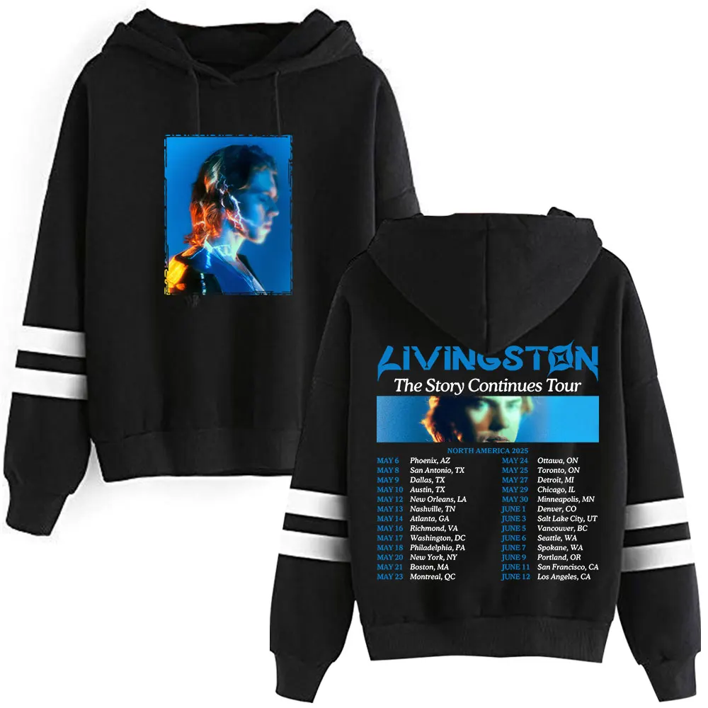 Livingston The Story Continues Tour Merch Пуловеры с капюшоном без карманов рукавами параллельными