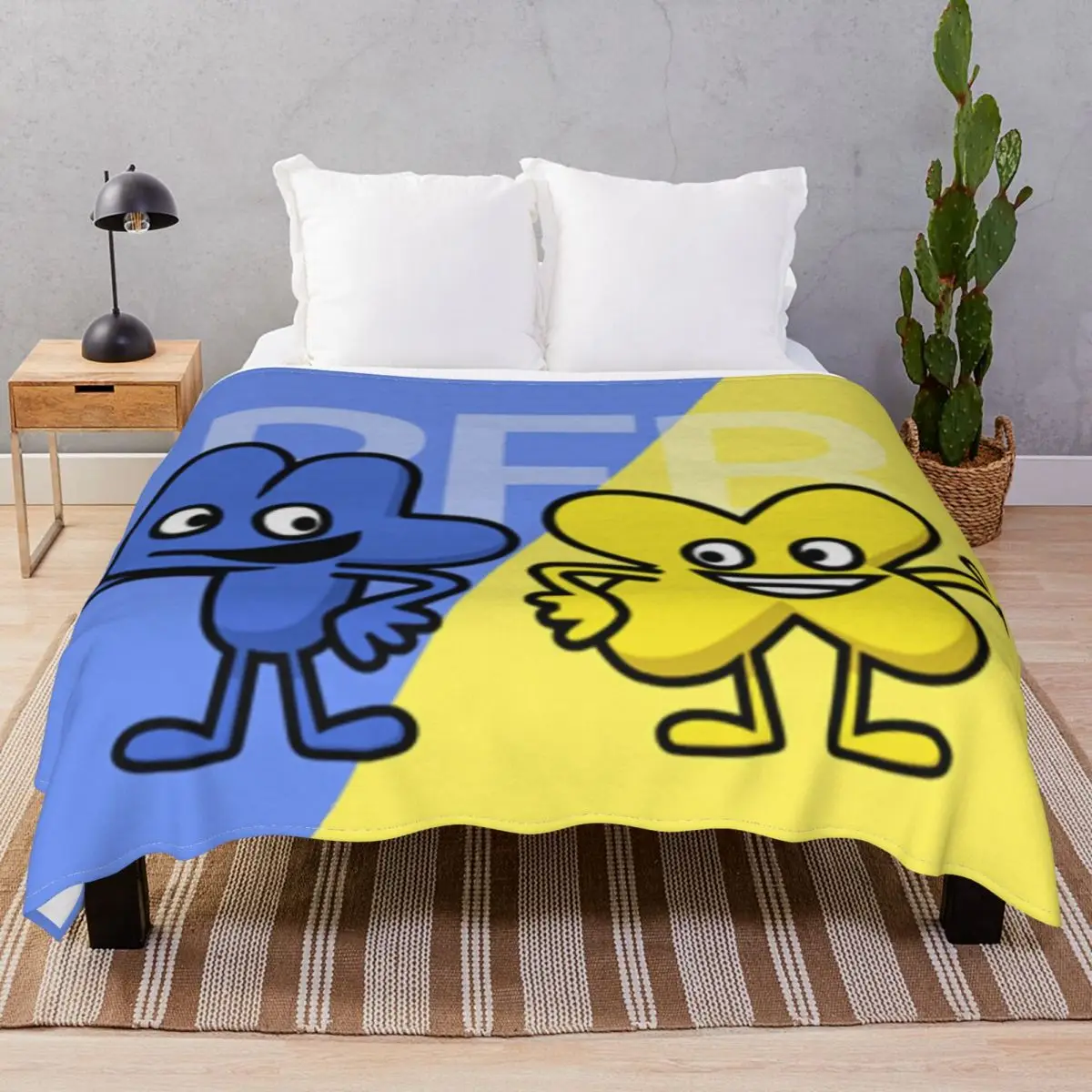 BFB 4 And X Design Blanket Flannel Plush Print Warm Throw Blankets for Bed Sofa Camp Office