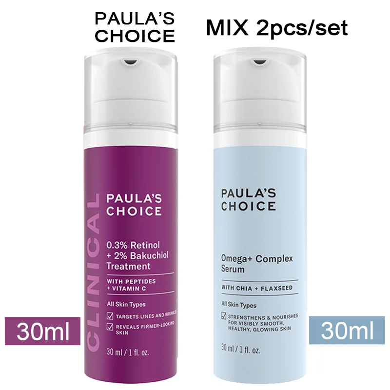 

Paula's Choice уход за кожей 0.3% ретинол + 2% лечение Bakuchiol & Комплексная сыворотка Омега для всех типов кожи 30 мл