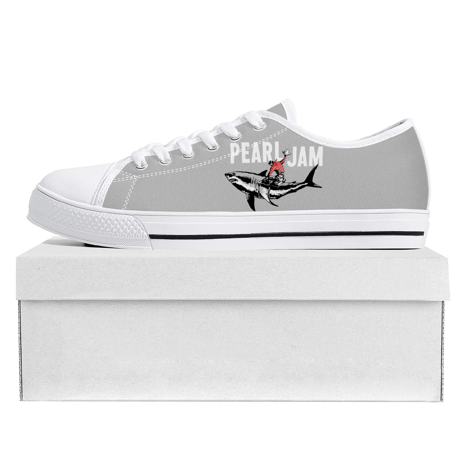 

Pearl Jam Rock Band Low Top High Quality Sneakers Mens Womens Teenager Canvas Sneaker Prode Casual Couple Shoes Custom Shoe