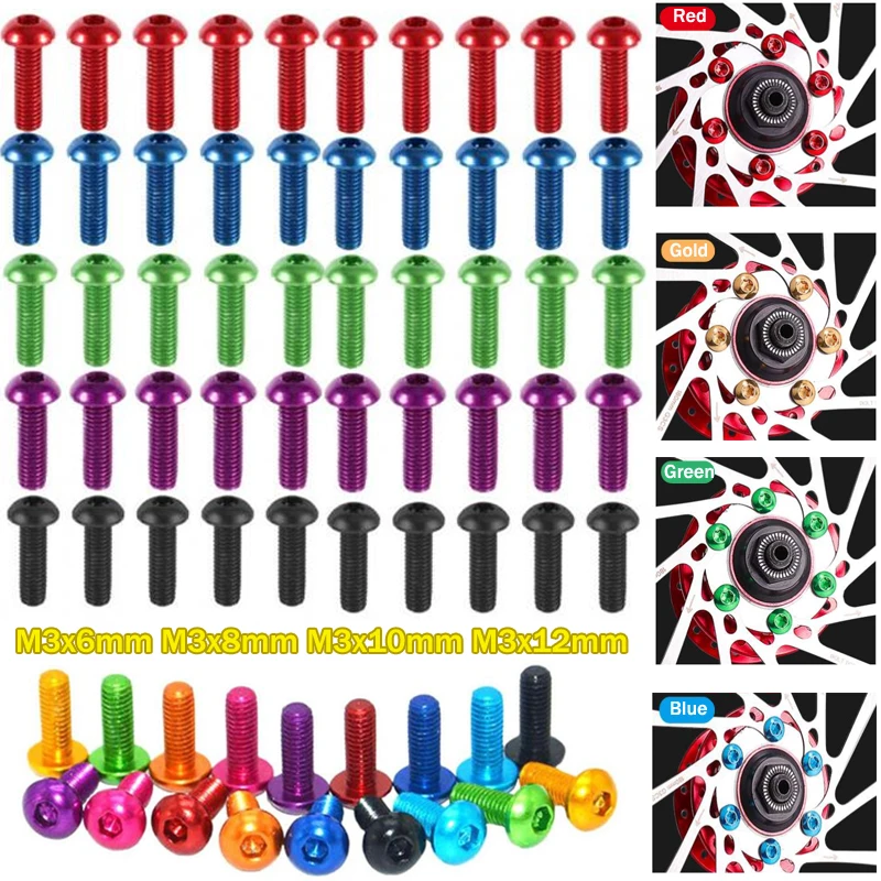 

10PCS Aluminum Alloy Button Head Screws M3 x 6 / 8 / 10 /12mm Button Head Screw Bolts Hex Allen Socket For Model Aircraft Car DI