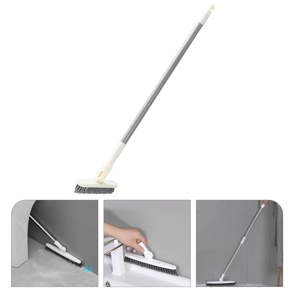 

Brush Floor Scrubber Scrub Tile Cleaning Shower Handle Deck Tub Grout Carpet Toilet Wall Patio Kitchen Garages Scraper Rotating