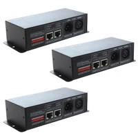 3X DMX 512 4CH X 8A Decoder LED Controller 4 Channel Driver RGBW LED Tape DC 12V - 24V