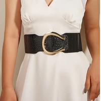 new elastic corset wide belt for women luxury brand designer metal buckle waist strap female dress skirt coat decorative girdle