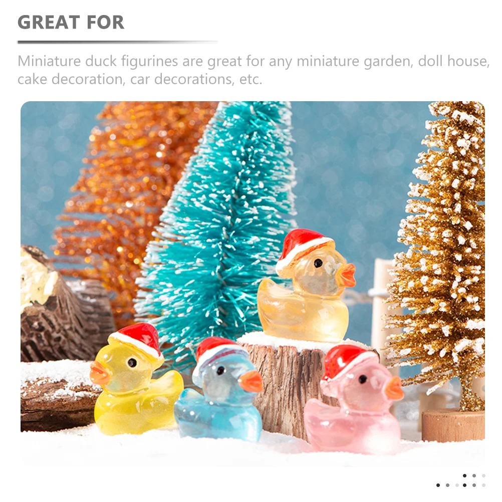 24 шт. мультяшный микропейзаж украшение из смолы милая светящаяся рождественская