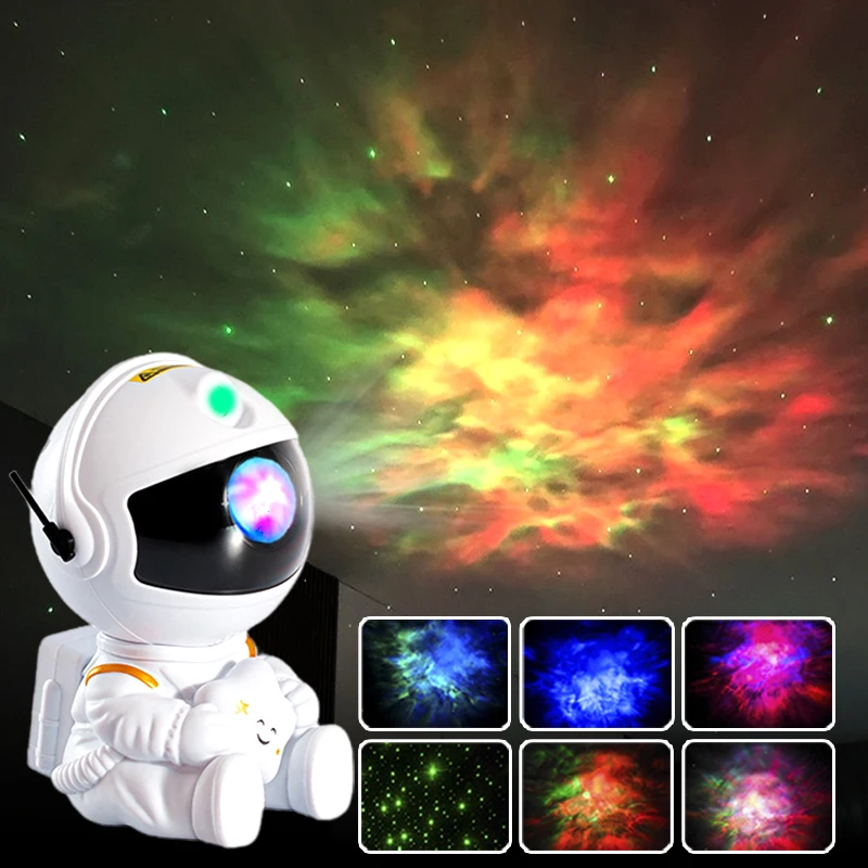 

Star Projector Starry Sky Galaxy Starry Colorful Night Light Astronaut Sitting Position for Room Decor Decorative Kids Gift