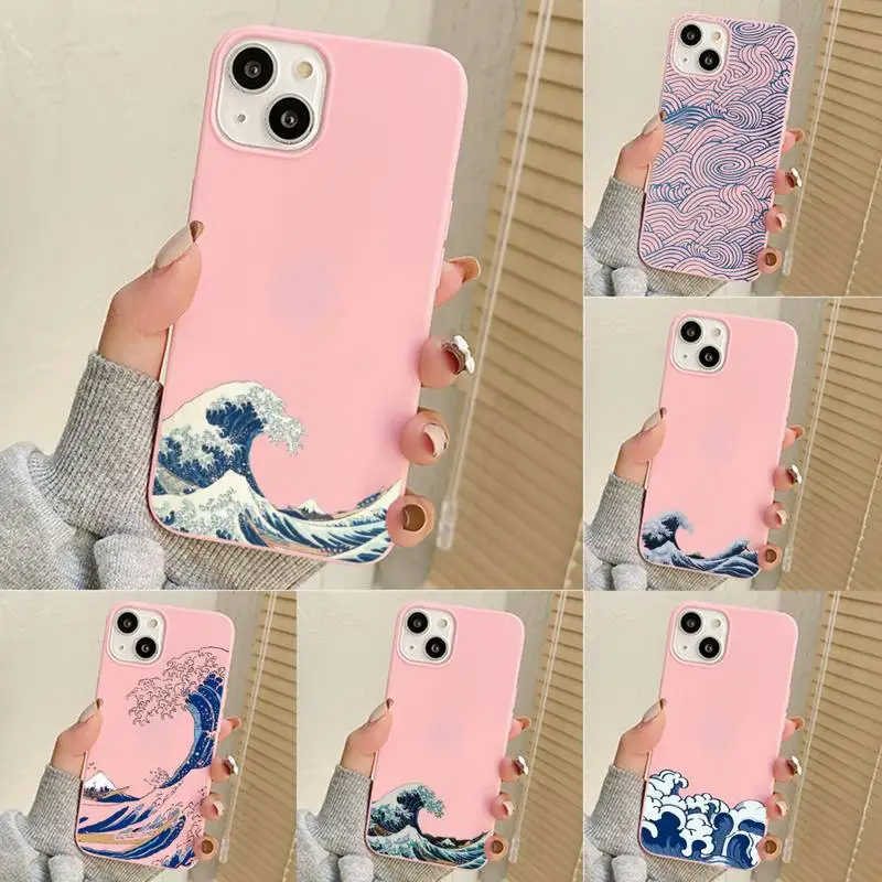 

Japanese Style Waves Phone Case For Iphone 7 8 Plus X Xr Xs 11 12 13 Se2020 Mini Mobile Iphones 14 Pro Max Case