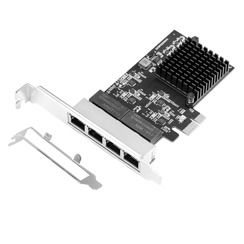 

PCIe 4 Ports Gigabit Ethernet Controller Card 1X 1000Mbps NIC RTL8111H Chips with Low Profile Bracket for Desktop