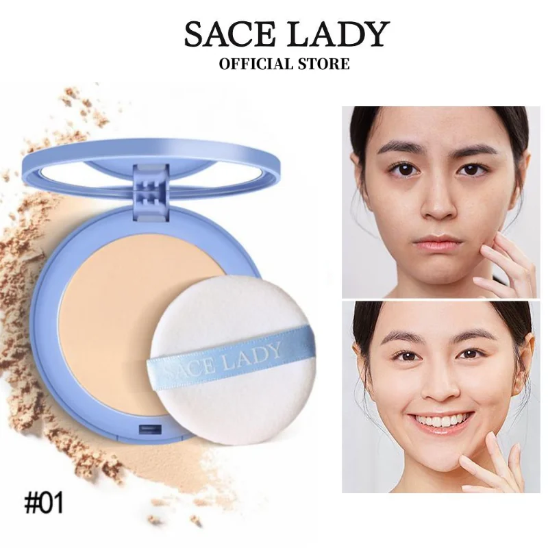 

SACE LADY Oil Control Face Pressed Powder Matte Smooth Setting Powder Makeup Waterproof Long Lasting Flawless Cosmetics