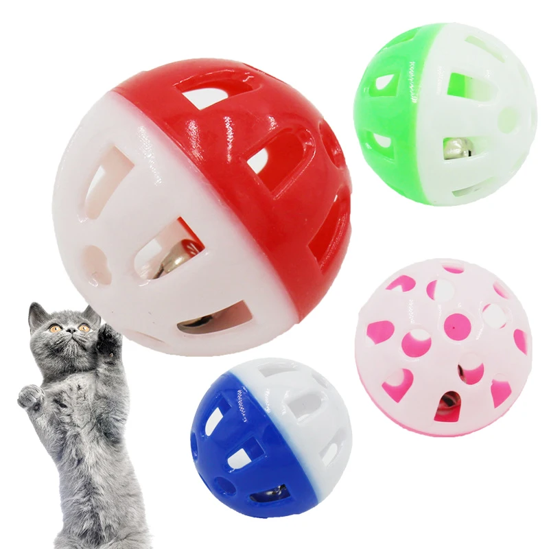 

Cat Toys Ball with Bell Ring Playing Chew Rattle Scratch Plastic Ball Interactive Cat Training Toys Pet Accessories Cat Supplies