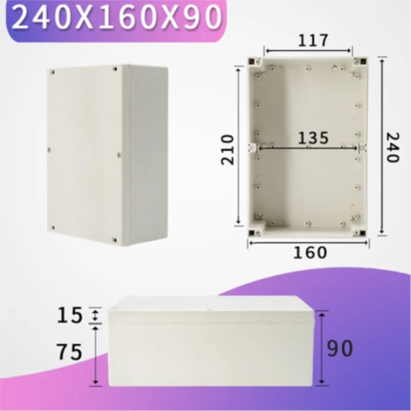 1 шт. 240x160x90 мм водонепроницаемая внешняя панель из АБС-пластика с кнопками питания