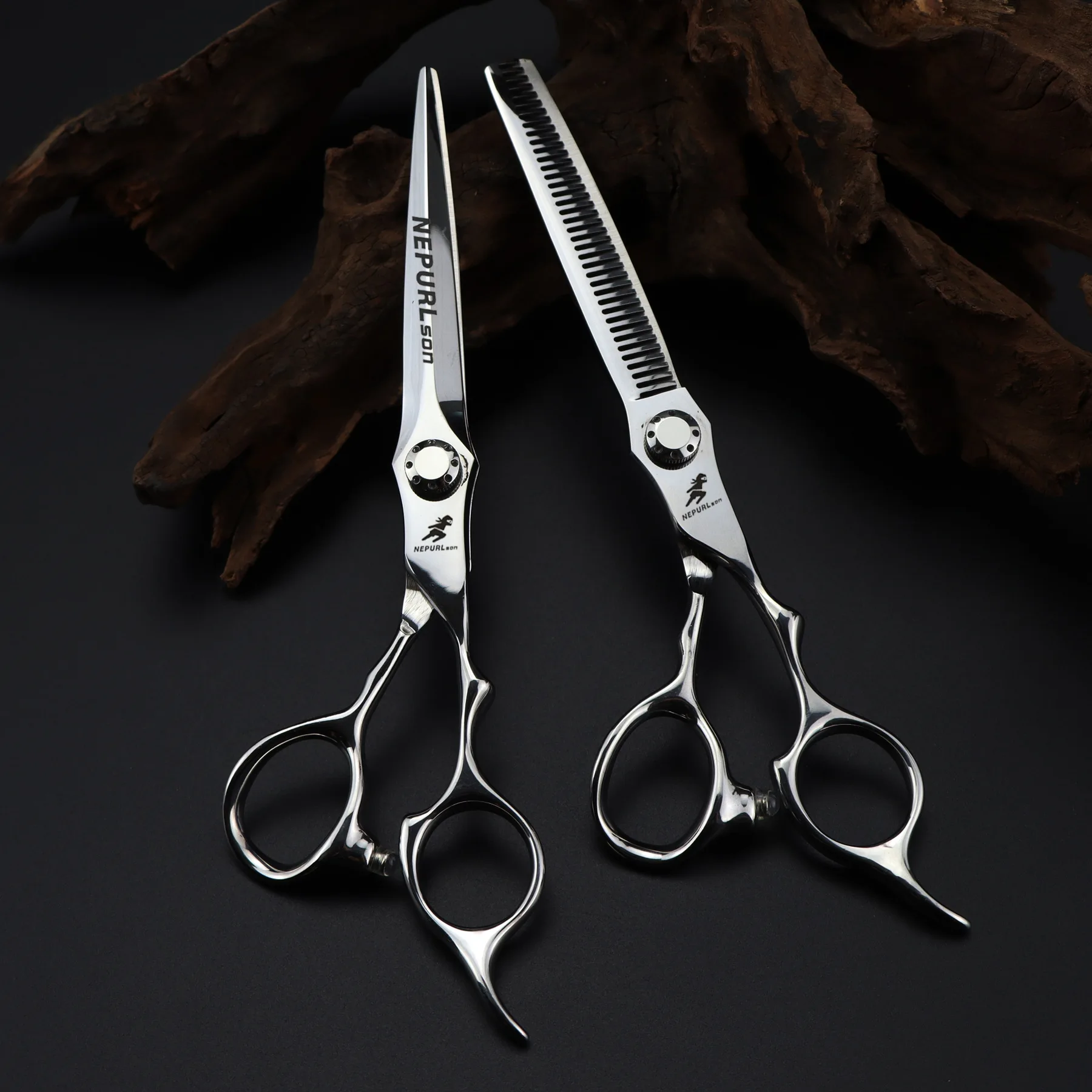 

Профессиональные японские стальные ножницы 440c 6,5 ''для стрижки волос с двухсторонним мечом, парикмахерские ножницы для стрижки, филировки, парикмахерские ножницы