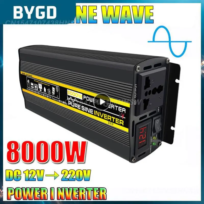 

Solar Inverter Pure Sine Wave Inverter Portable Voltage Transformer Power Converter 12v/24v To Ac110v 220v 1600w 3000w